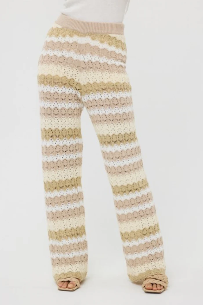 Knit Striped Trousers