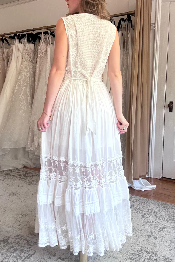 Lace & Woven Maxi Dress - Image 5