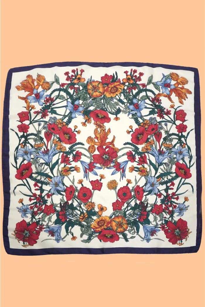 Large Floral Print Bandana Scarf