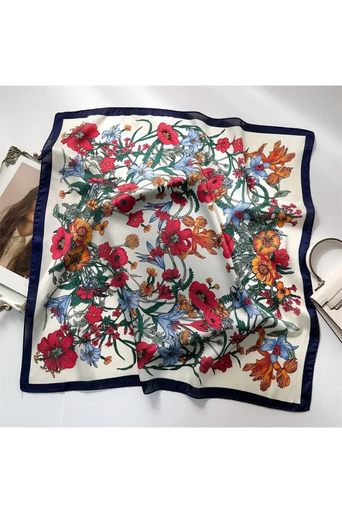 Large Floral Print Bandana Scarf - Image 4