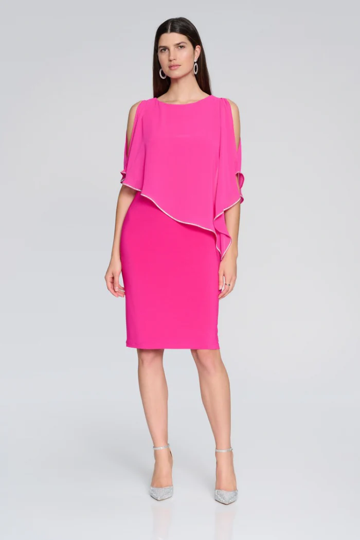 Layered Dress With Cape Overlay - Image 10