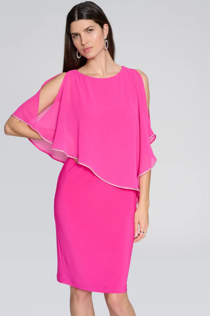 Layered Dress With Cape Overlay - Image 11