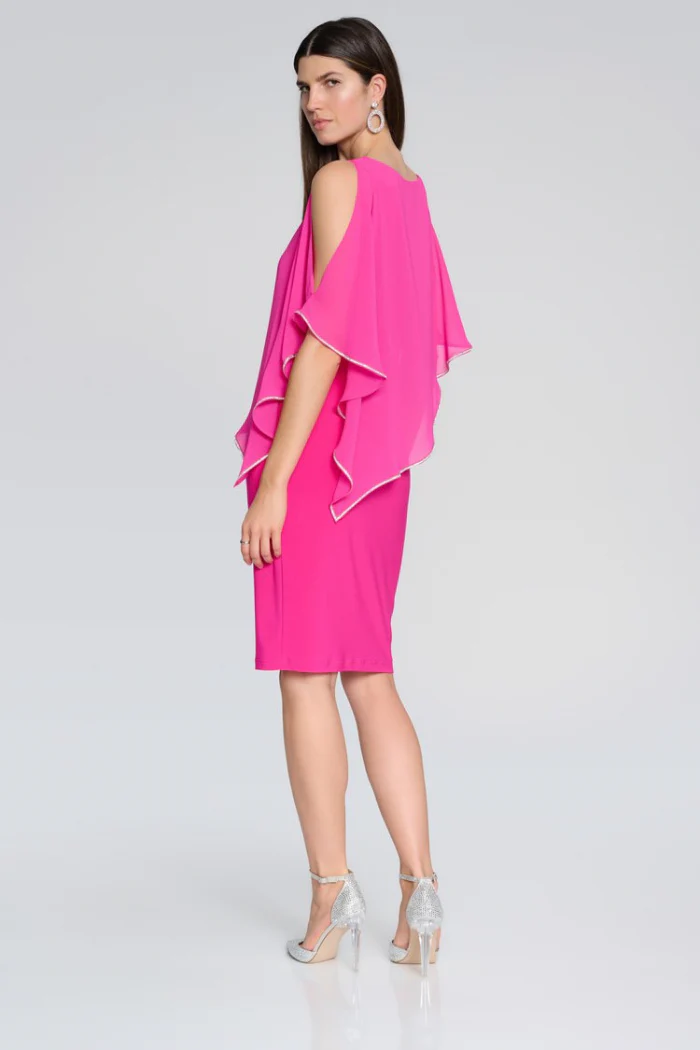 Layered Dress With Cape Overlay - Image 12