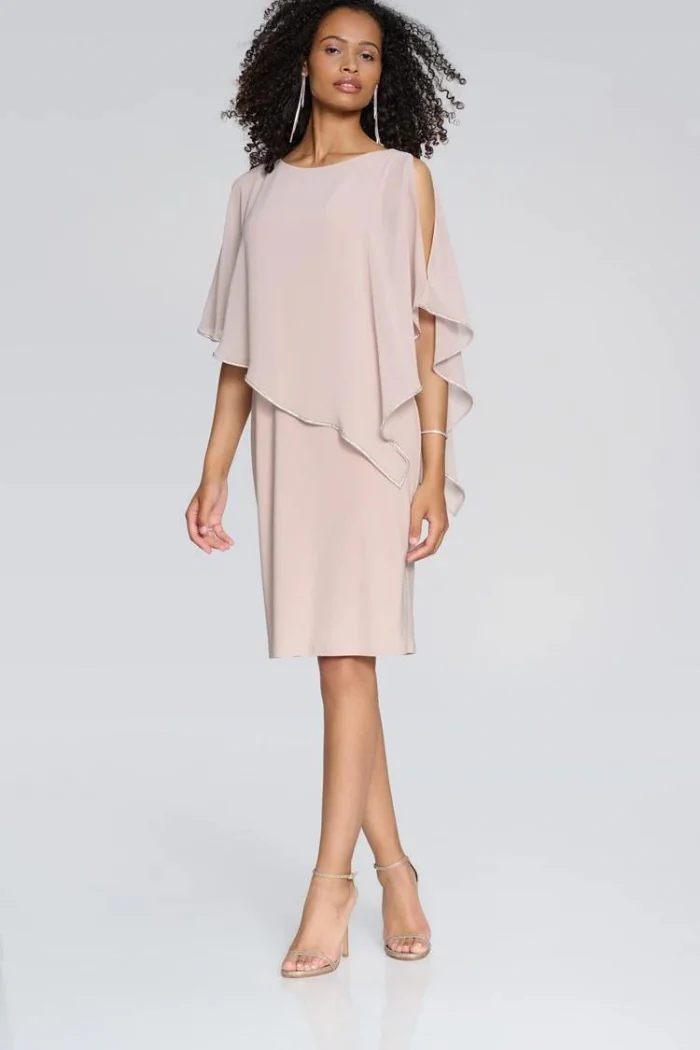 Layered Dress With Cape Overlay - Image 13