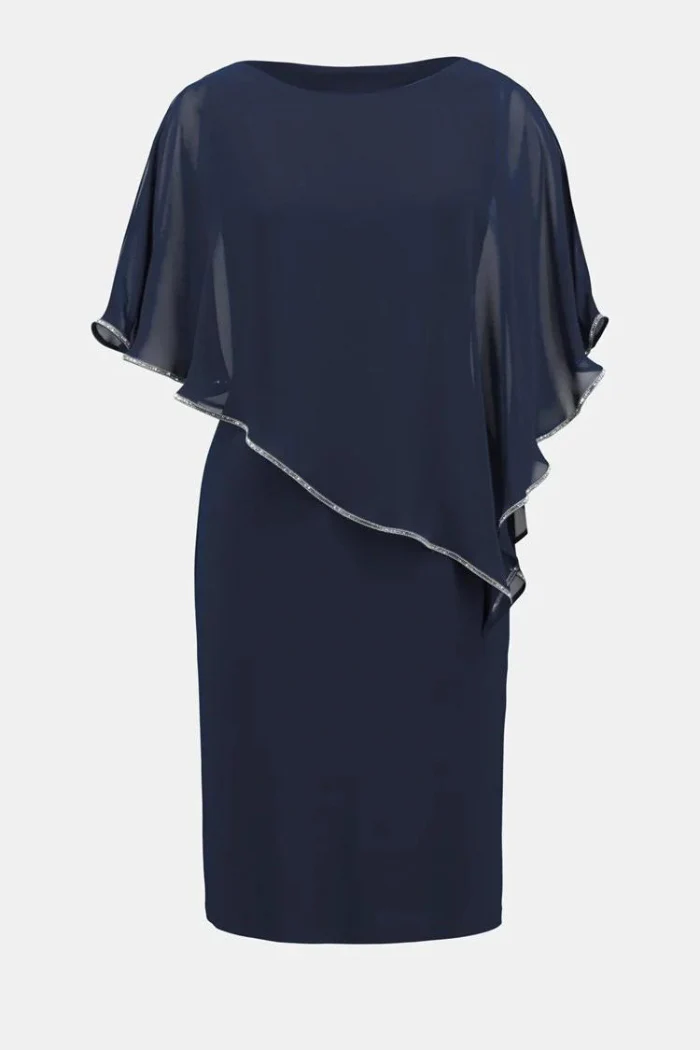 Layered Dress With Cape Overlay - Image 16