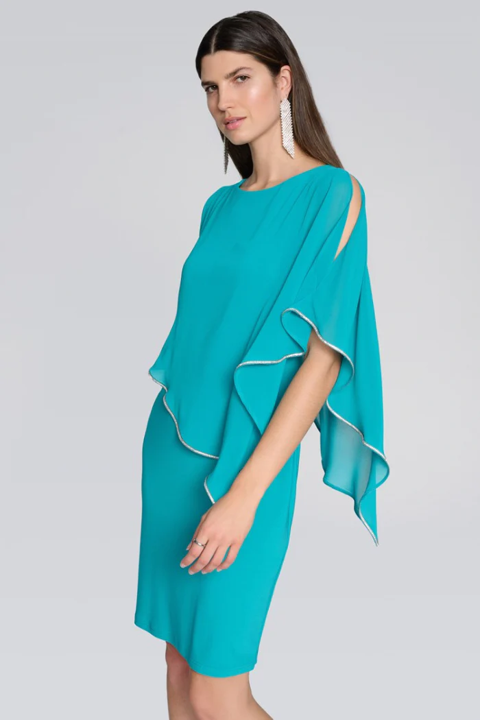Layered Dress With Cape Overlay - Image 17