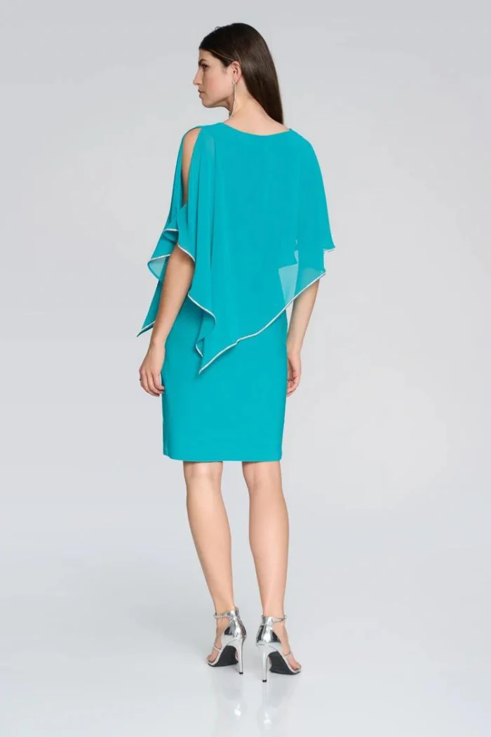 Layered Dress With Cape Overlay - Image 19