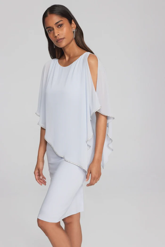 Layered Dress With Cape Overlay - Image 2