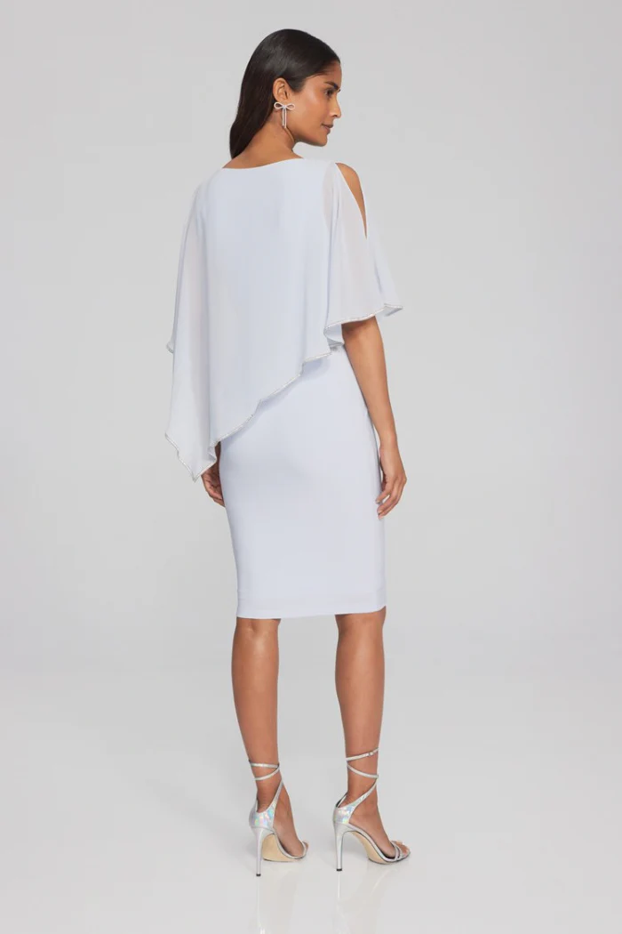 Layered Dress With Cape Overlay - Image 3