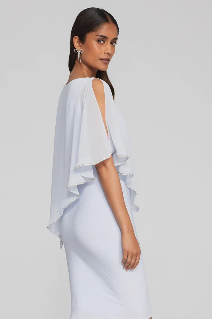 Layered Dress With Cape Overlay - Image 4