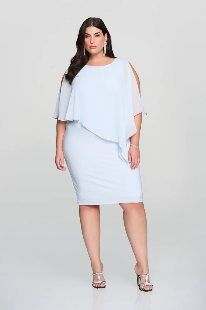 Layered Dress With Cape Overlay - Image 5