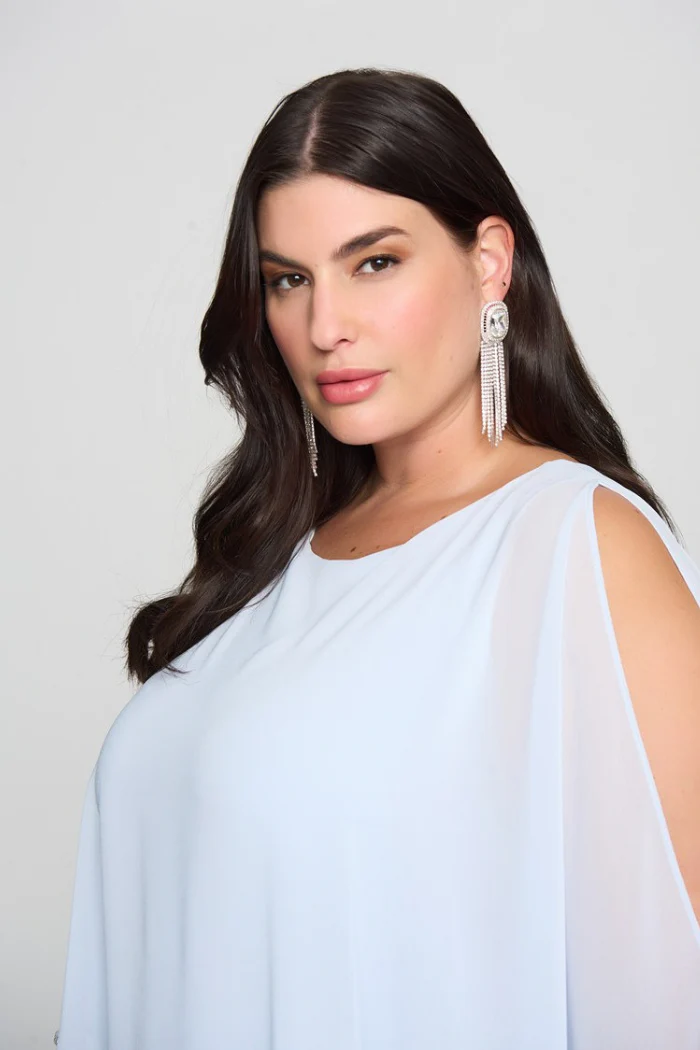 Layered Dress With Cape Overlay - Image 7