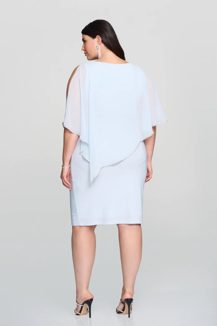 Layered Dress With Cape Overlay - Image 8
