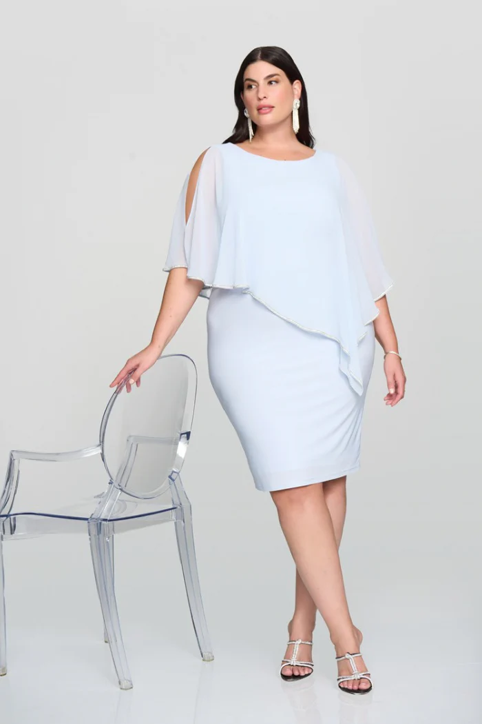 Layered Dress With Cape Overlay - Image 9