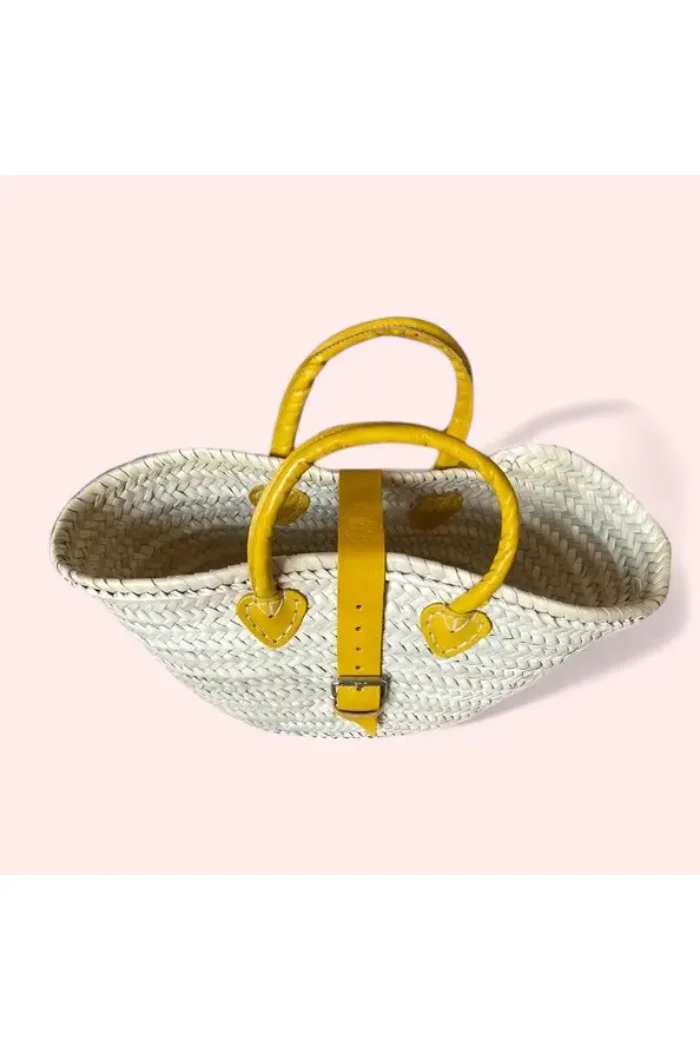 Leather Handle Basket Bag - Image 2
