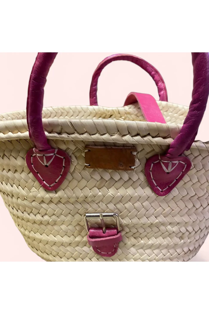 Leather Handle Basket Bag - Image 3