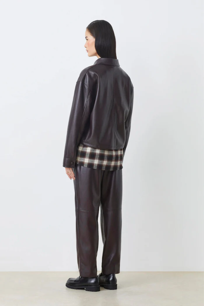 Lennox Faux Leather Cropped Blouse - Image 2