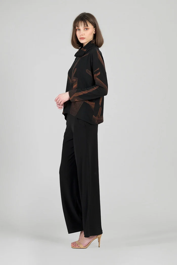 Linear Geo Print Turtle Neck Sweater - Image 3