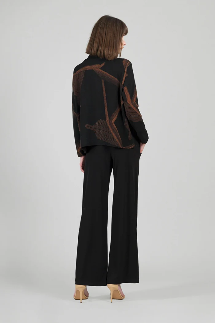 Linear Geo Print Turtle Neck Sweater - Image 4