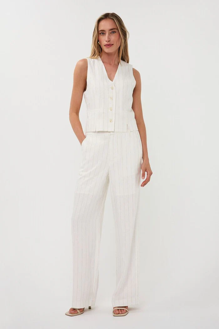 Linen Striped Vest - Image 4