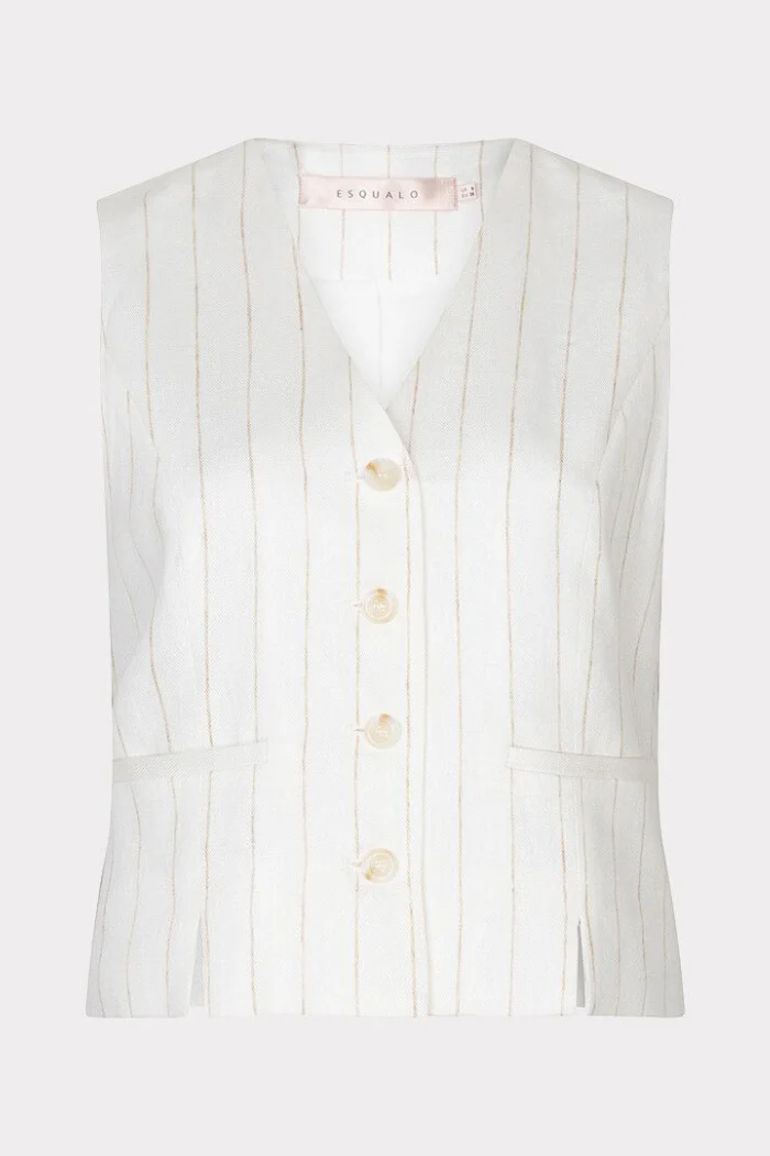 Linen Striped Vest - Image 5