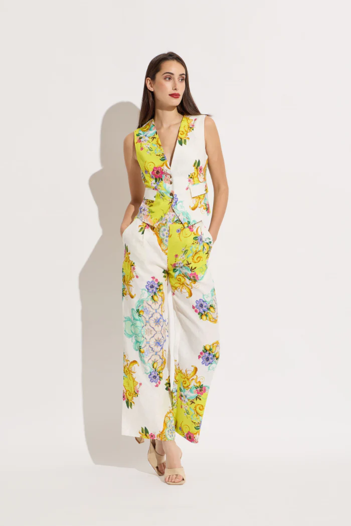 Linen Tapestry Print Vest - Image 2