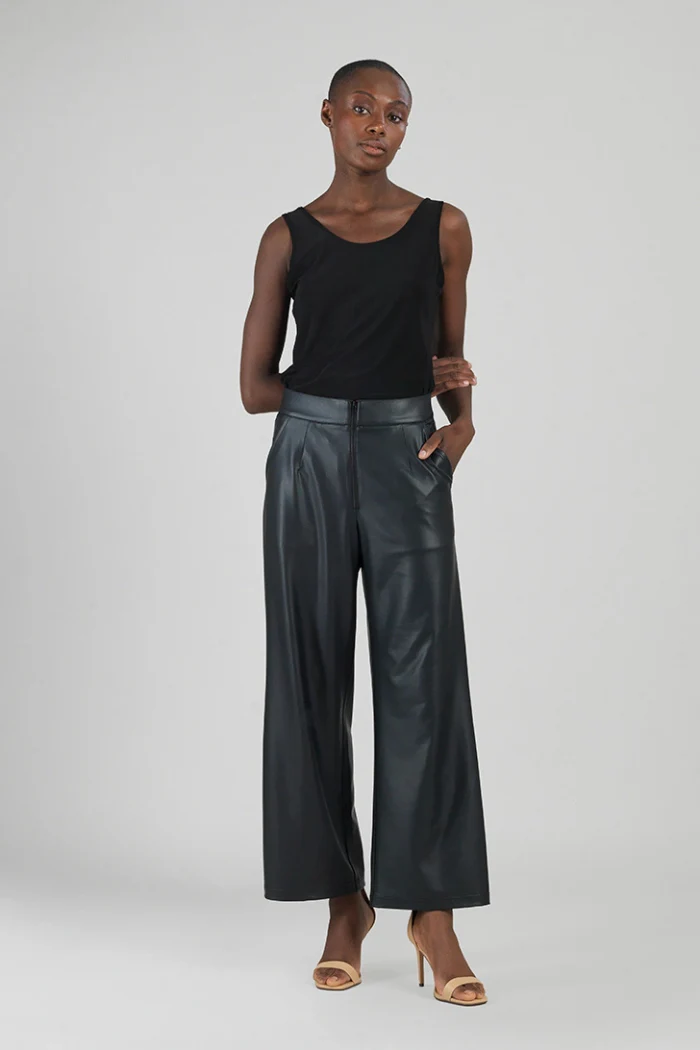 Liquid Leather Straight Leg Pant