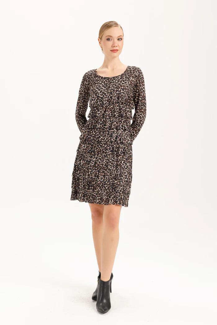 Long Sleeve Cha Cha Dress | Leon Print