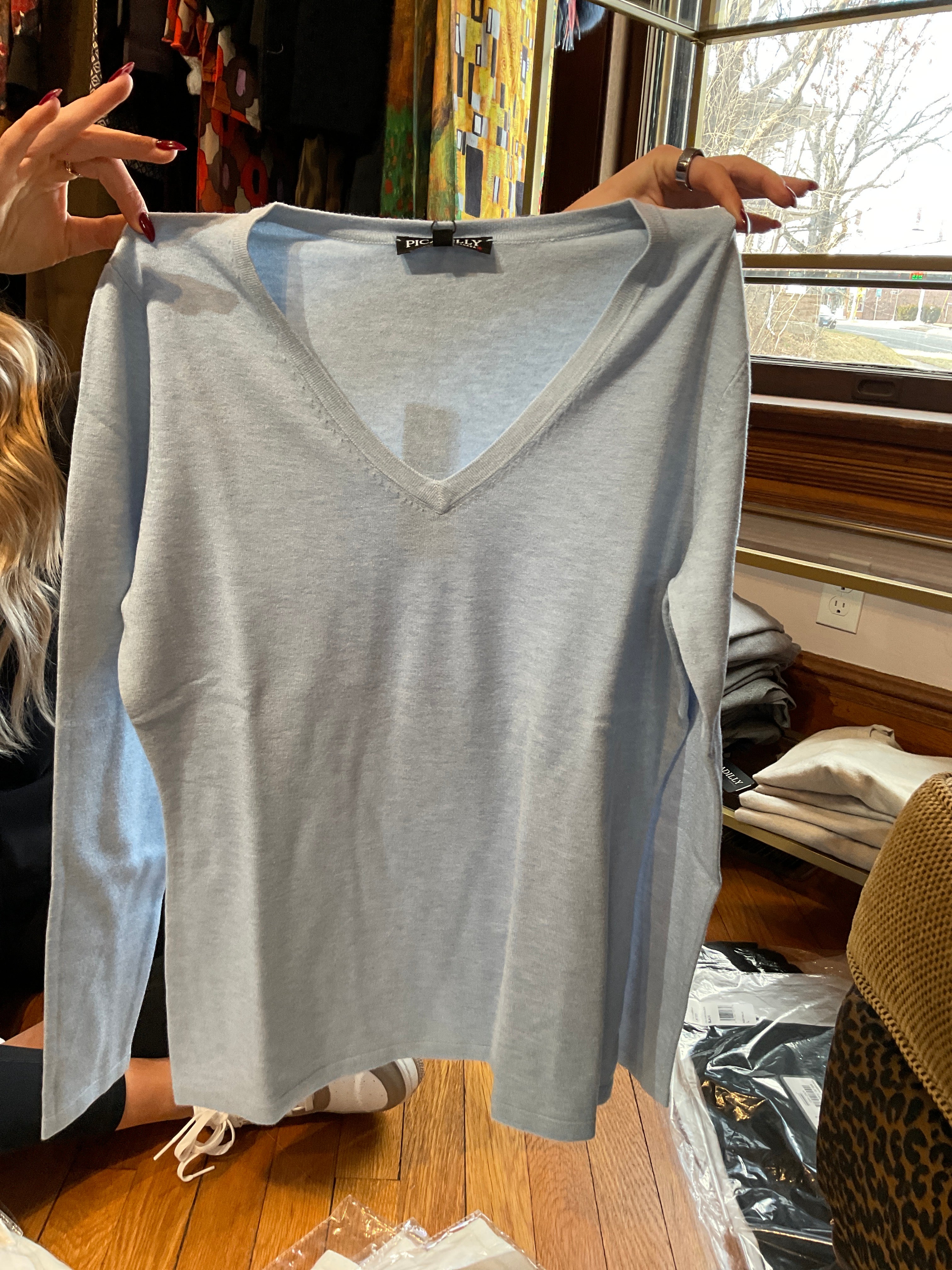 Long Sleeve V-Neck Top - Image 2