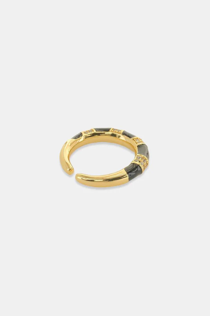 Luxe Striped Enamel Ring - Image 2