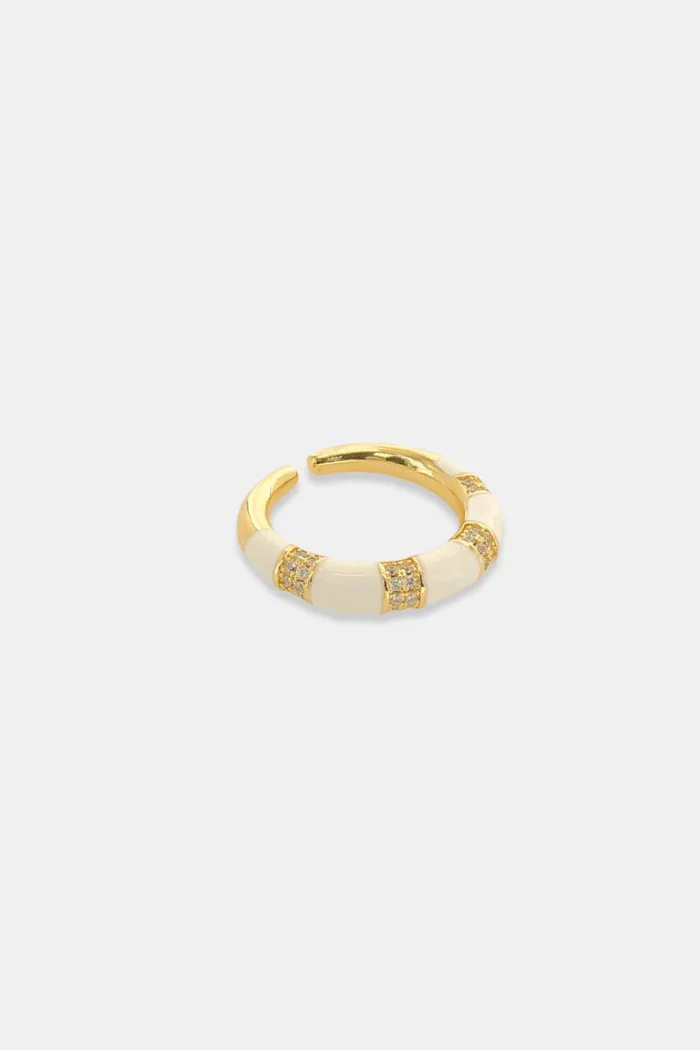 Luxe Striped Enamel Ring - Image 3