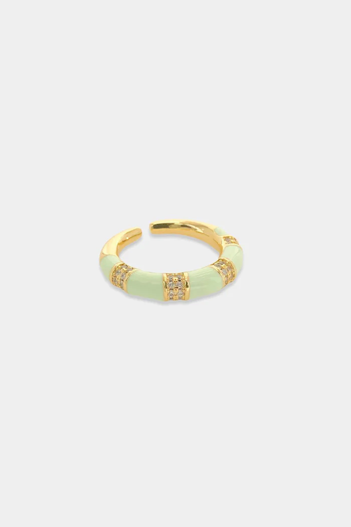 Luxe Striped Enamel Ring - Image 4
