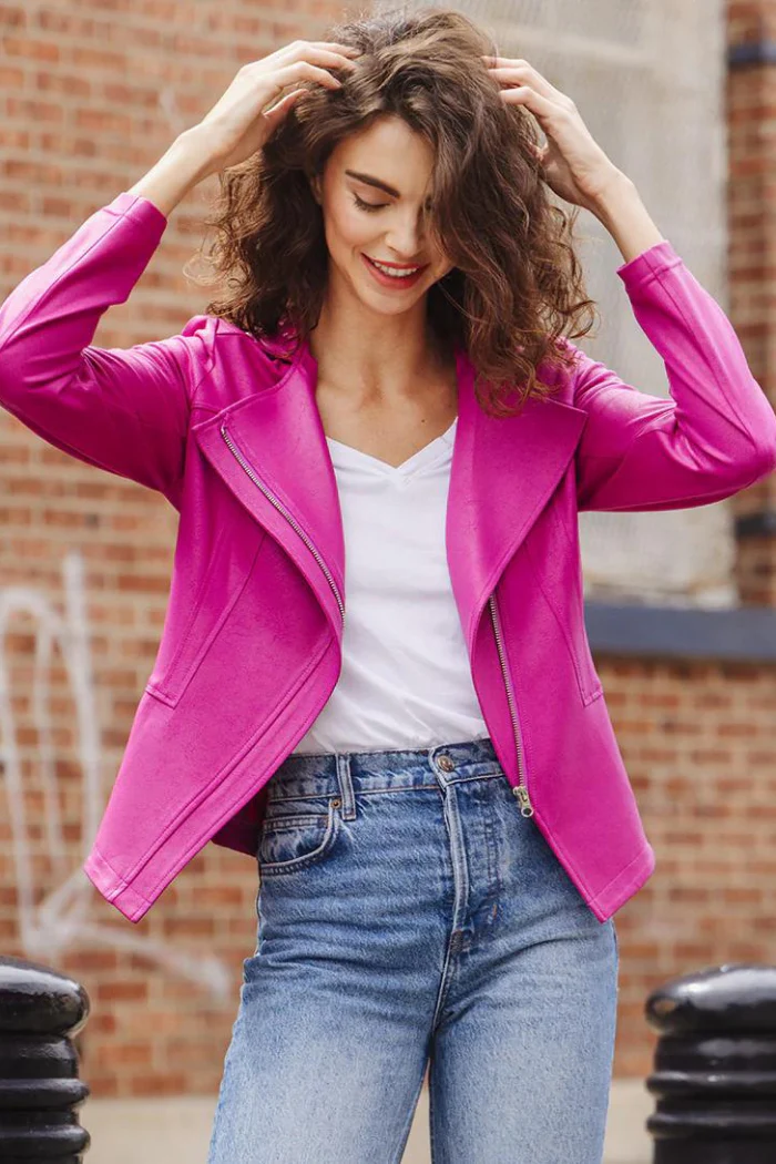 Liquid Leather Signature Jacket - Magenta