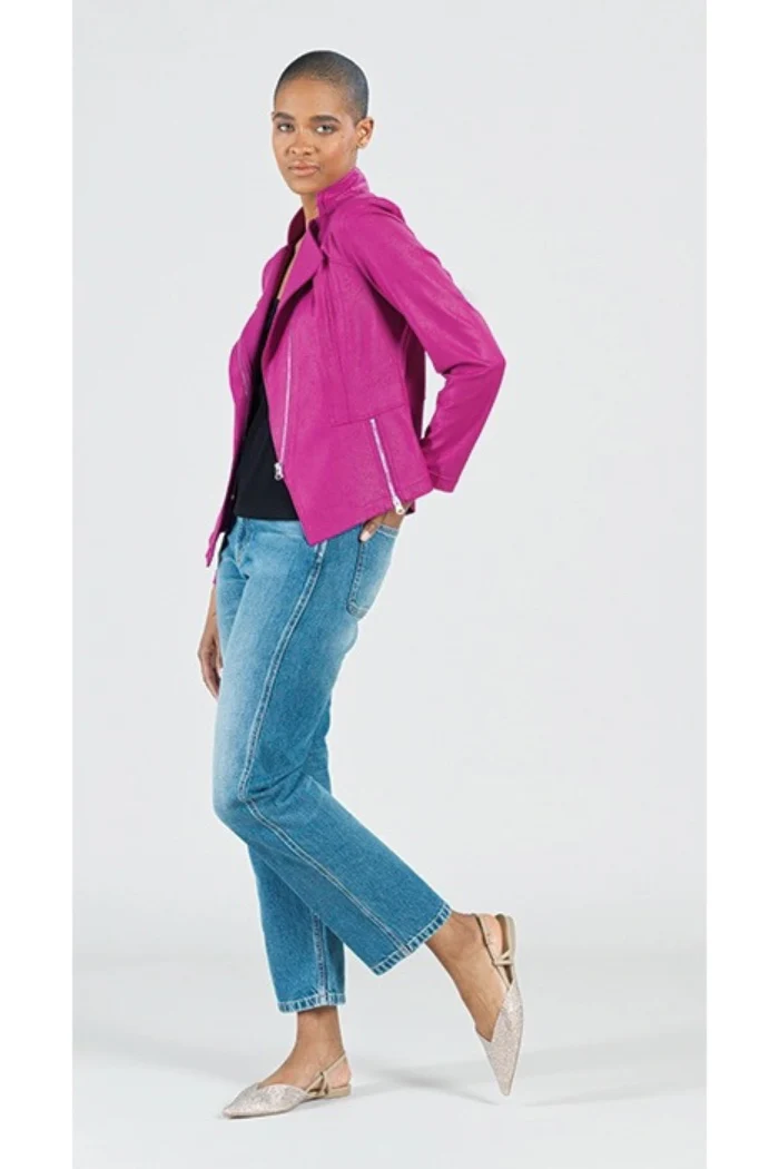 Liquid Leather Signature Jacket - Magenta - Image 4