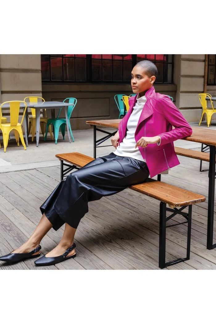 Liquid Leather Signature Jacket - Magenta - Image 7