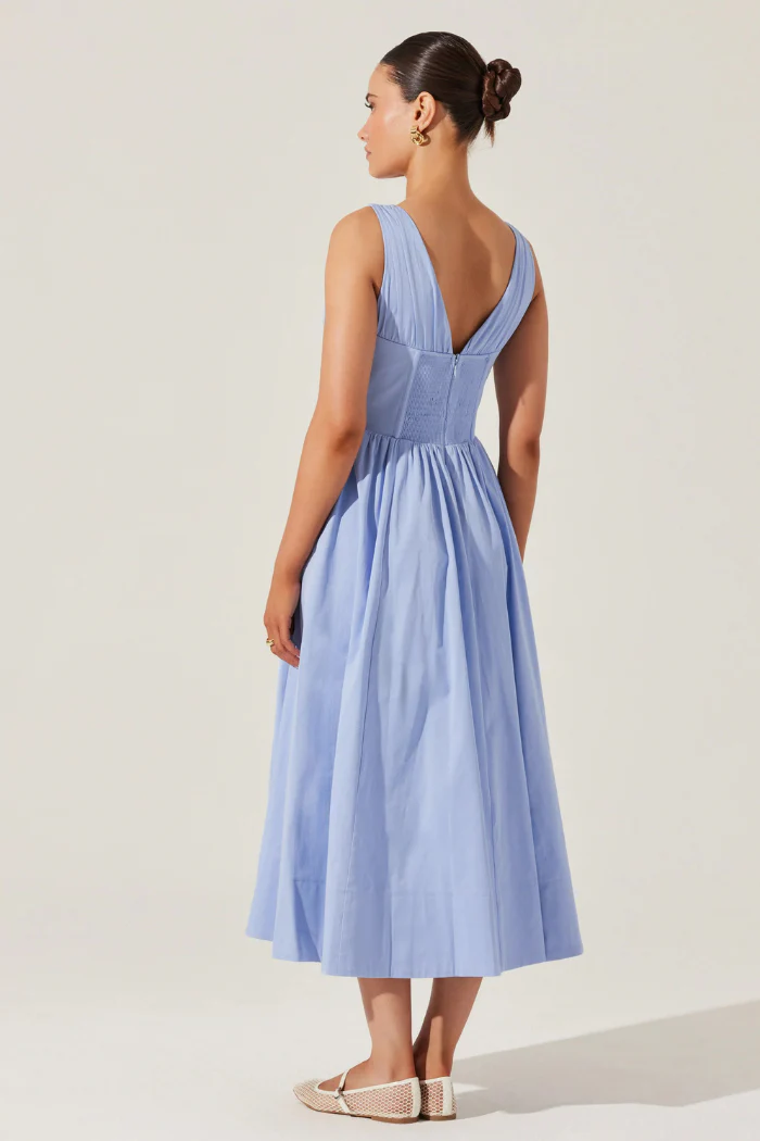 Maili Corset Poplin Midi Dress - Image 3