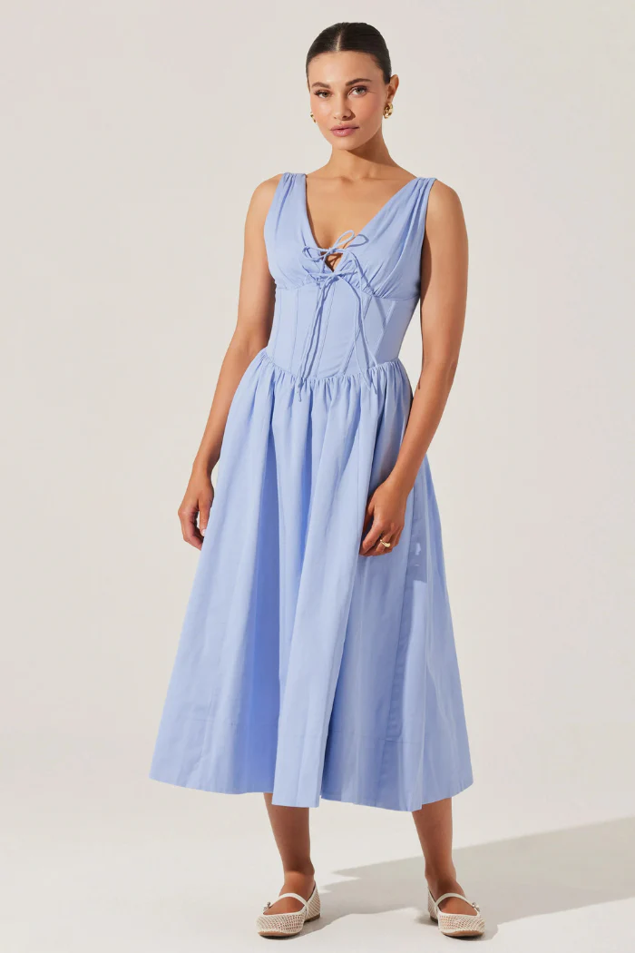 Maili Corset Poplin Midi Dress - Image 4