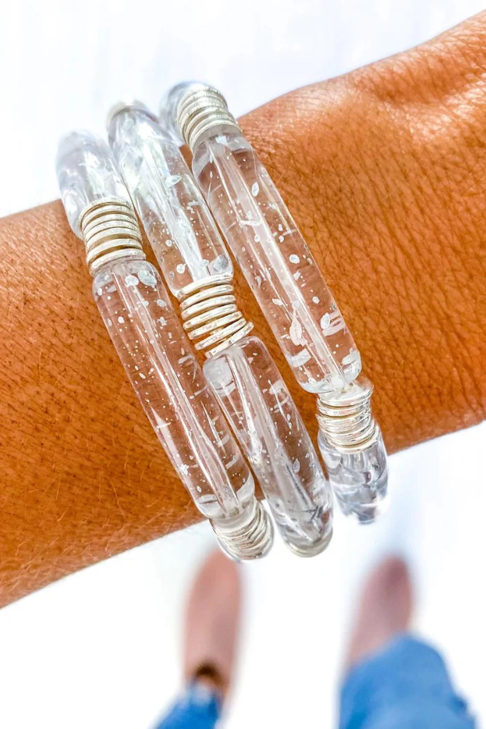 Acrylic Metallic Flecked Bracelet - Image 2