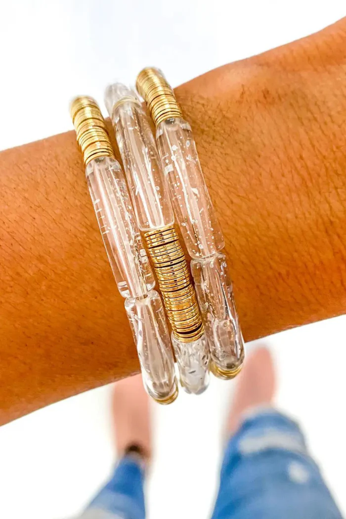 Acrylic Metallic Flecked Bracelet - Image 3