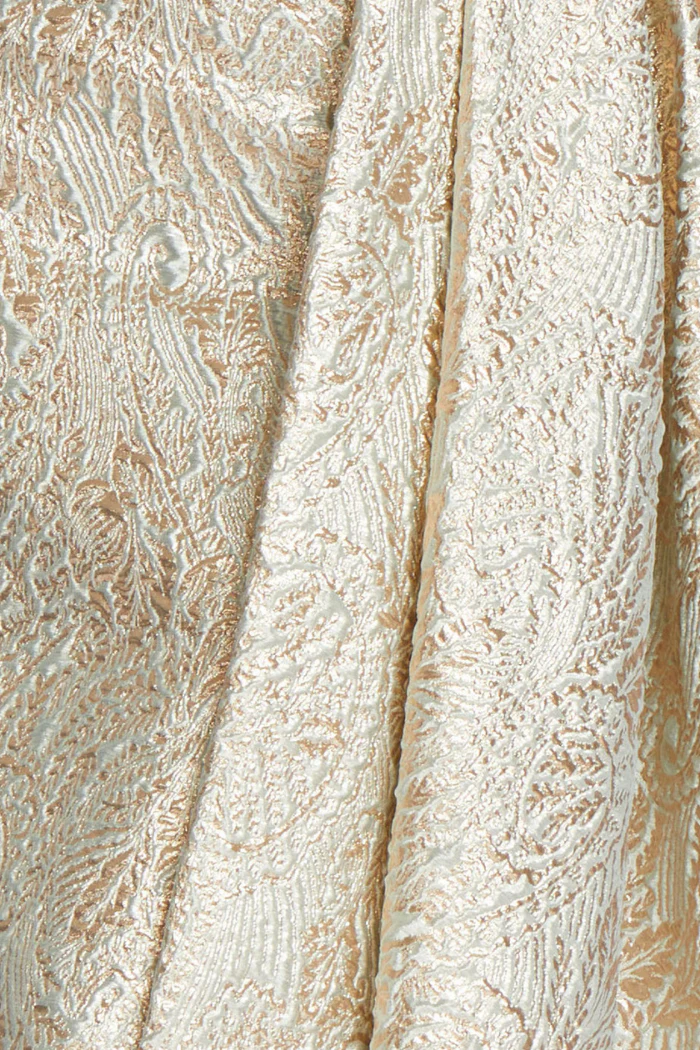 Teri Jon Metallic Jacquard Cocktail Dress - Image 8