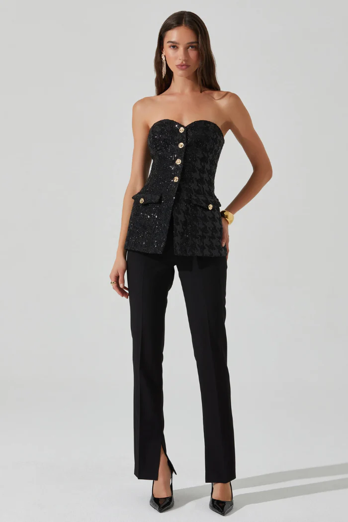 Milani Tweed Houndstooth Sequin Top - Image 3