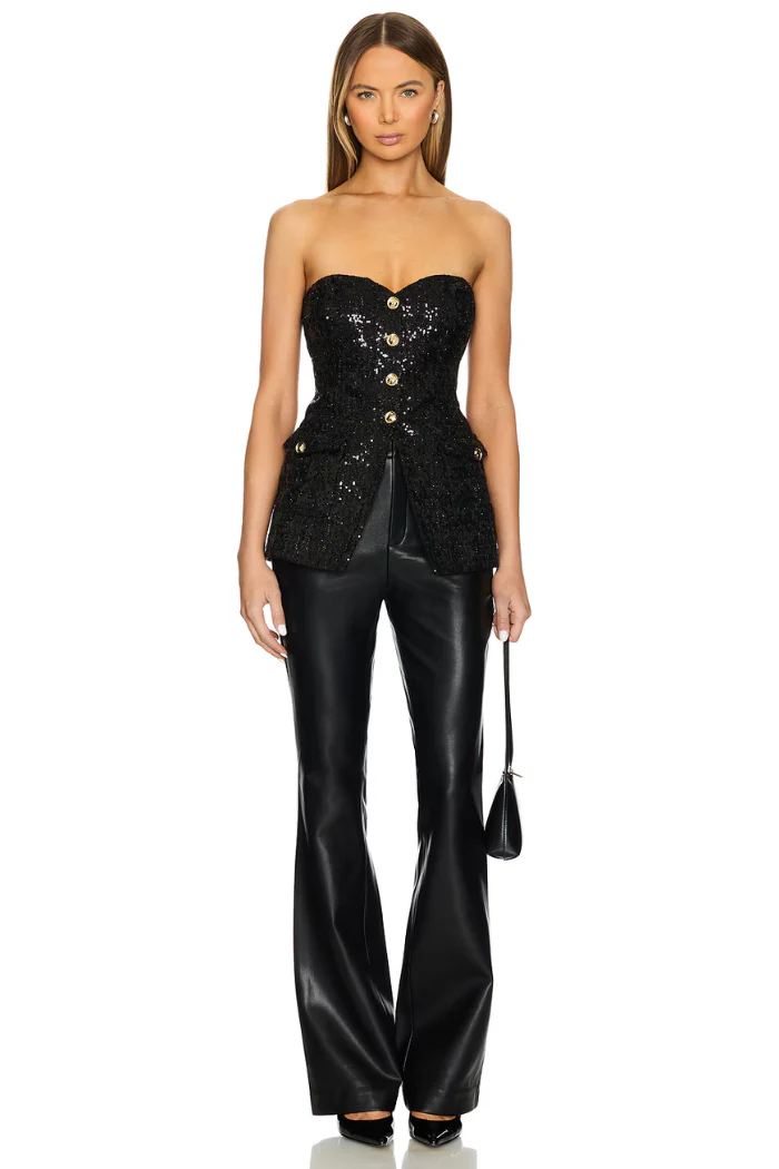 Milani Tweed Houndstooth Sequin Top - Image 8