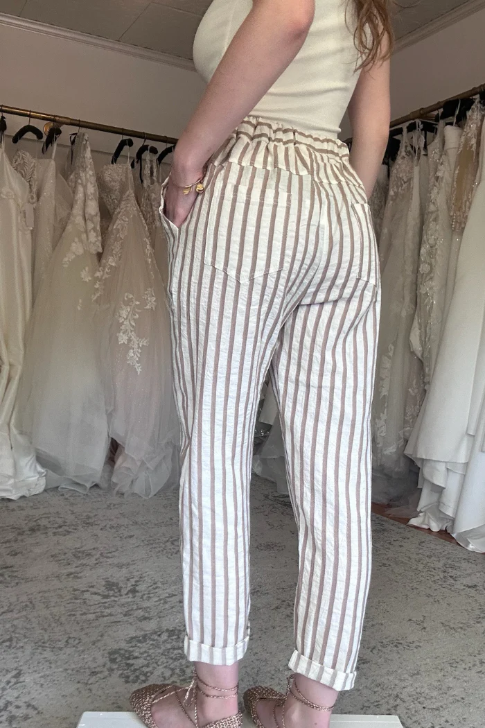 Naomi Linen Pants - Beige - Image 3
