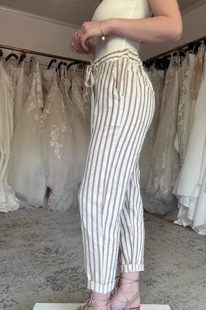Naomi Linen Pants - Beige - Image 4