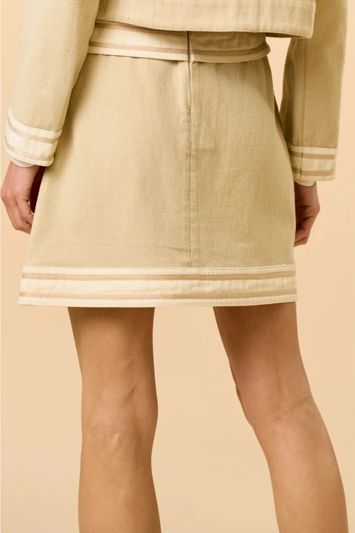 Neutral Colorblock Mini Skirt - Image 4