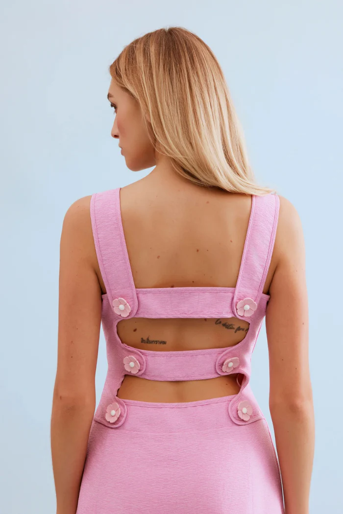 Nina Open Back Midi Dress - Image 3