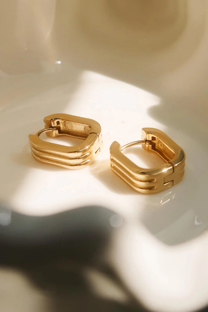 Noa Stripe Hoop Earrings - Image 2