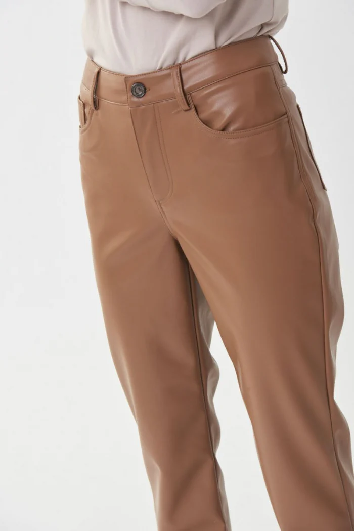 Nutmeg Faux Leather Trousers - Image 3