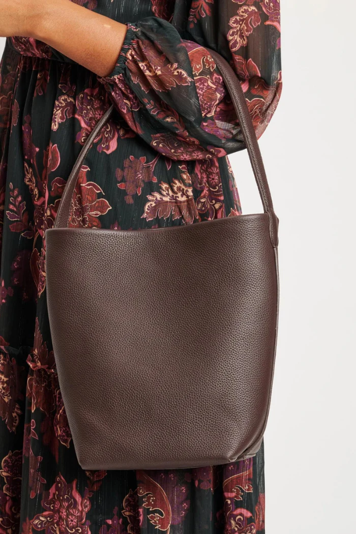 Odette Genuine Leather Bucket Bag - Rich Chocolate Brown - Image 4
