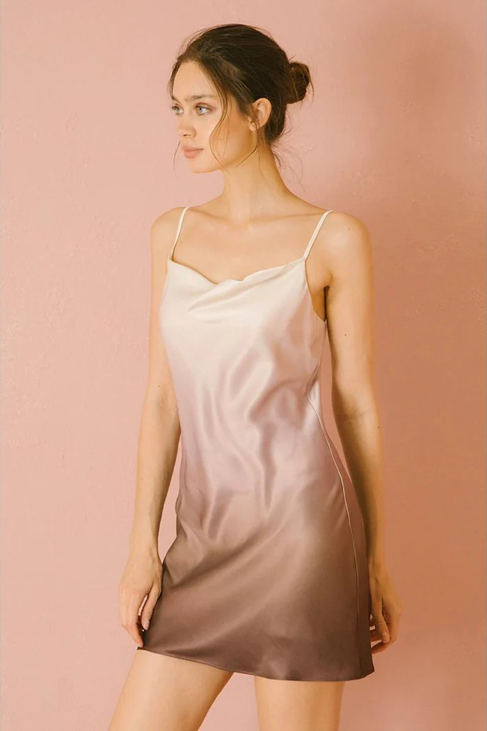 Ombré Satin Mini Dress - Image 3